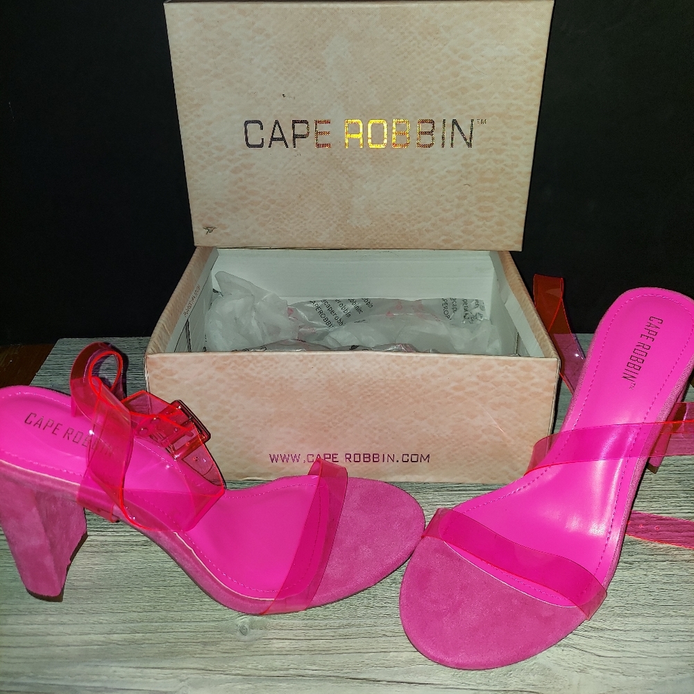 Pink suede cape robbin heels